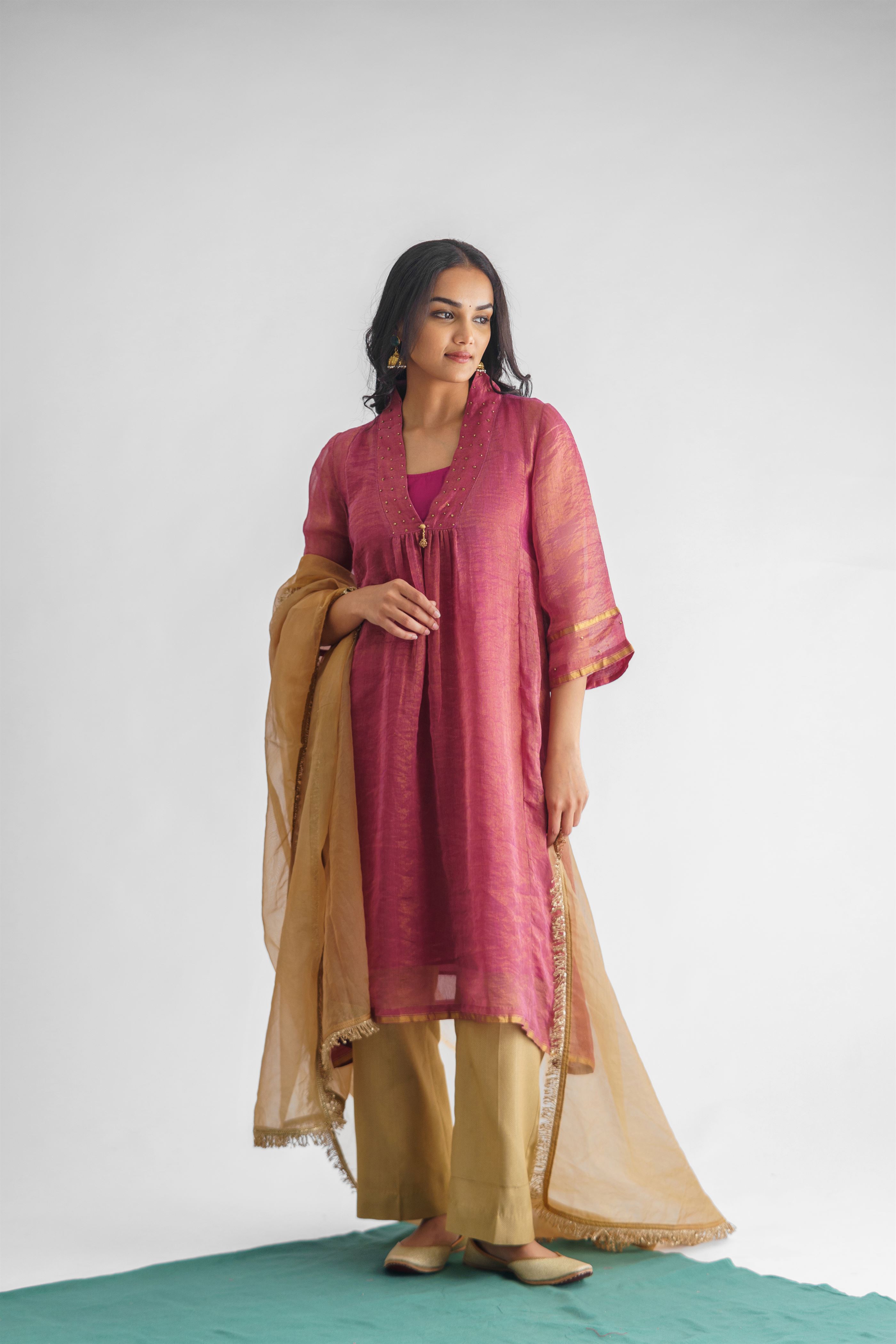 Rim Jhim Kurta With Pant And Dupatta (Set Of 3)