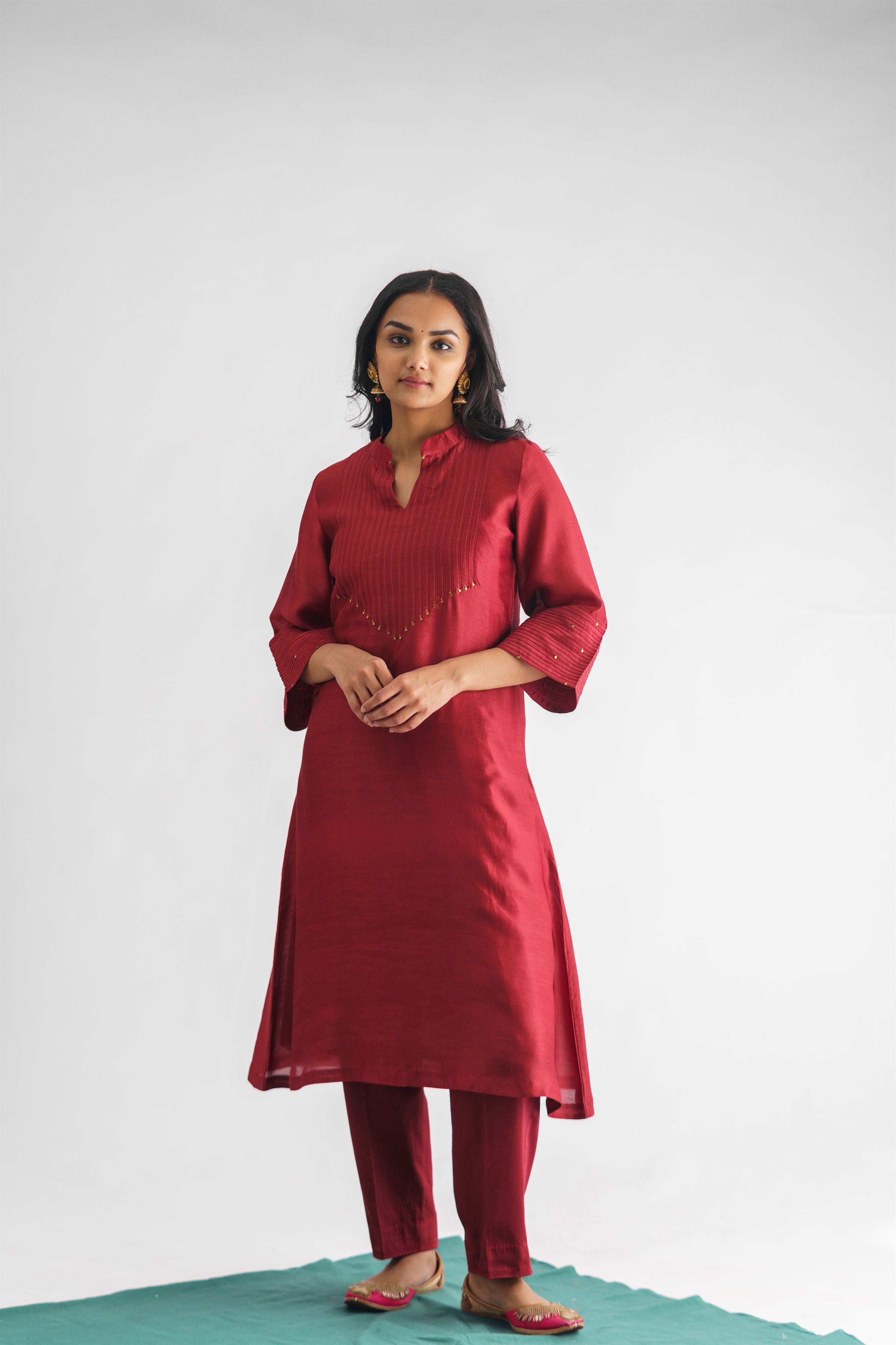 Sindoori Kurta With Pant And Dupatta (Set Of 3)