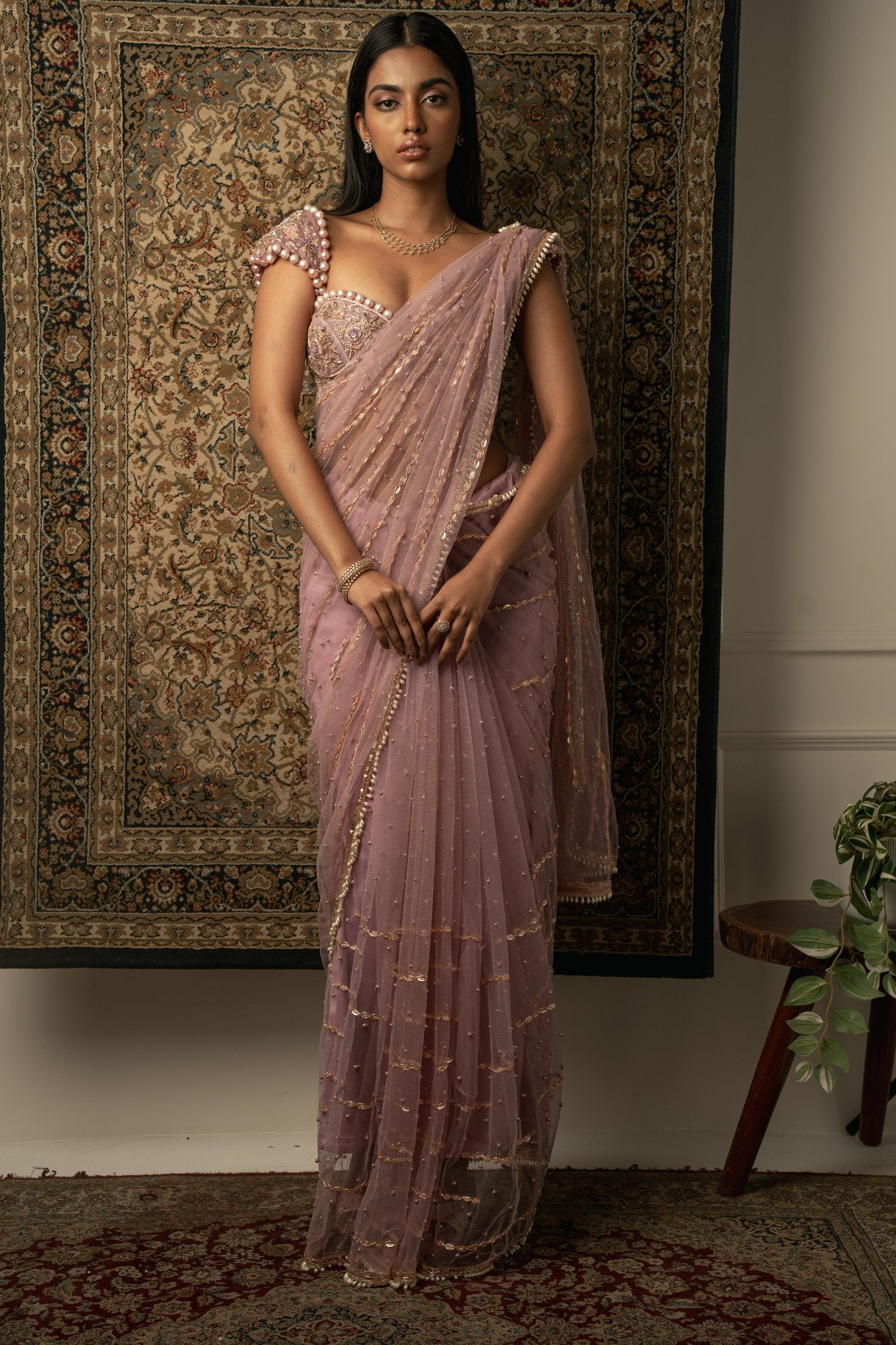 Lilac Saree