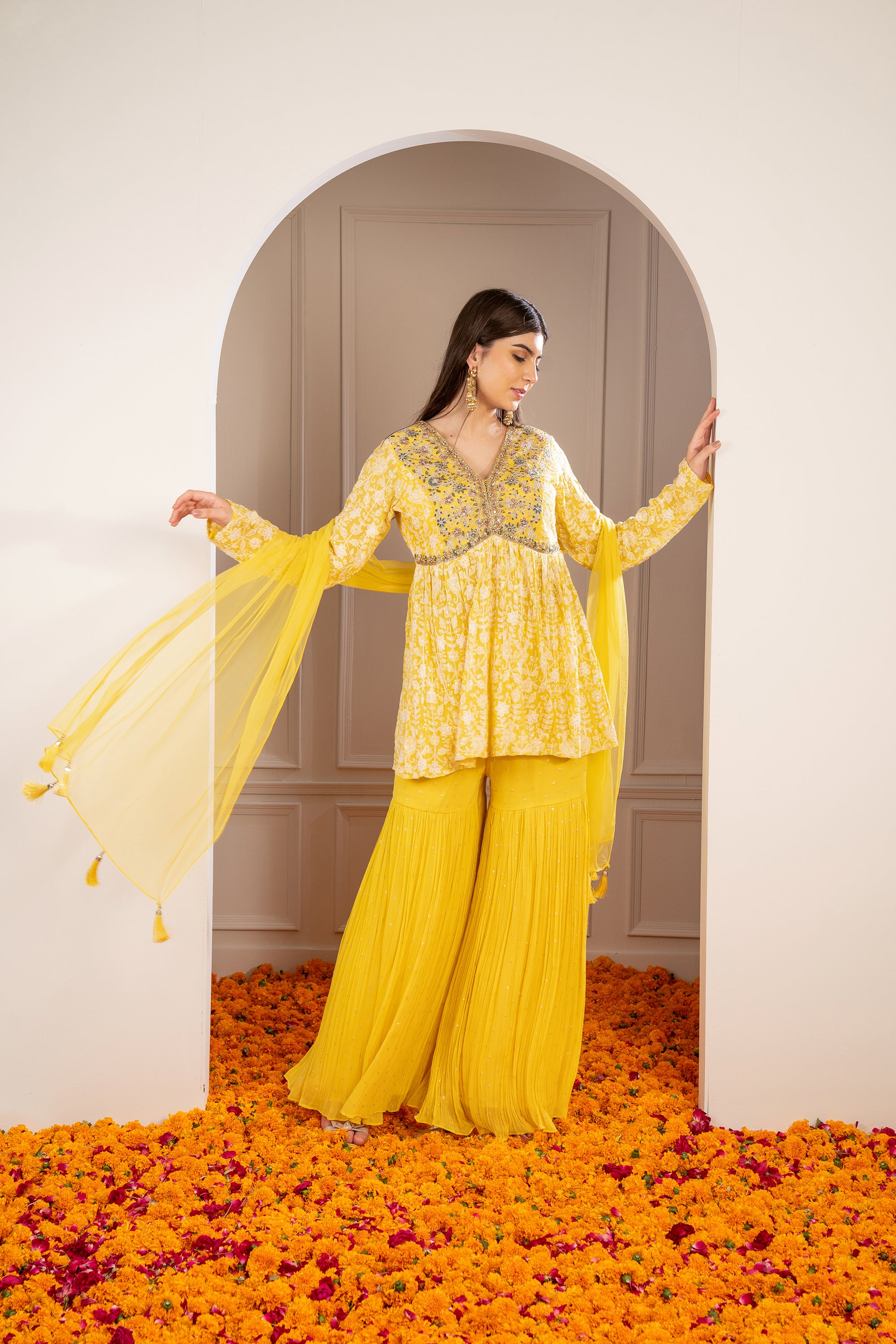 Indo western sharara deals