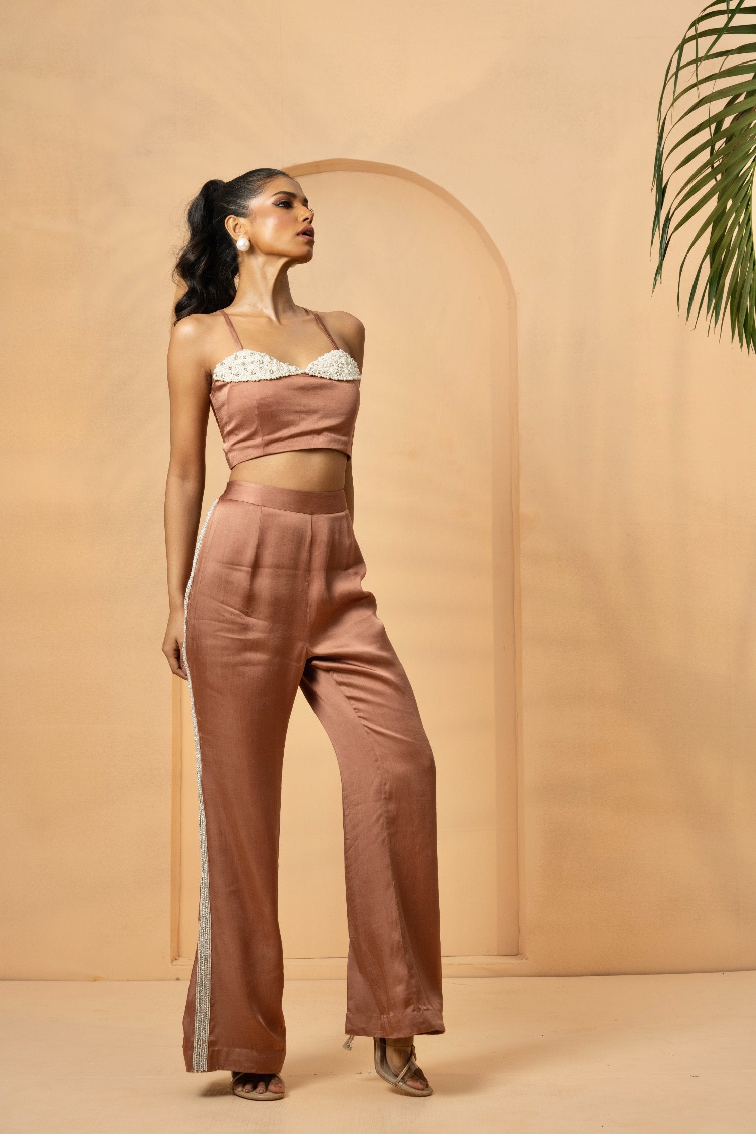 Mettalic Rose Gold Co-Ord Set