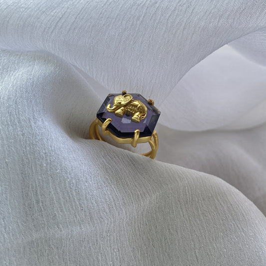 Amethyst Haathi Ring