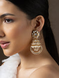 Load image into Gallery viewer, Polki And Pearl Jhumka Earrings
