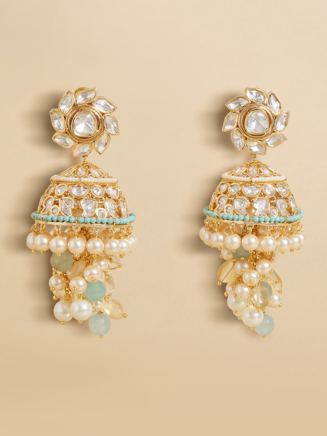 Platec Pearl Drops Jhumka Earrings