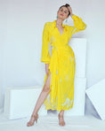 Load image into Gallery viewer, Yellow Paisley Print Wrap Dress
