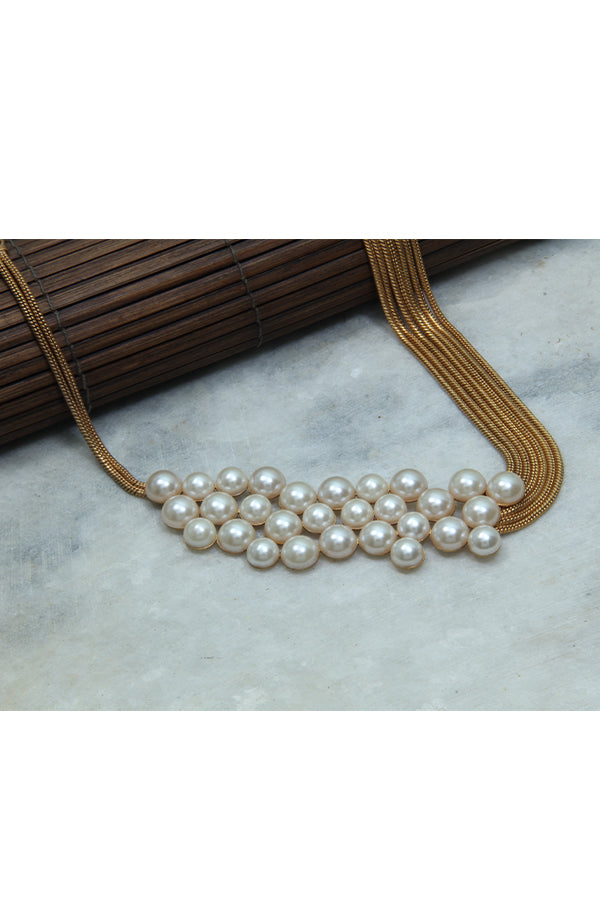 Modern Maharani Pearl Chain Necklace