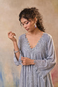 Load image into Gallery viewer, Elegant Grey Embroidered Indo-Western Set
