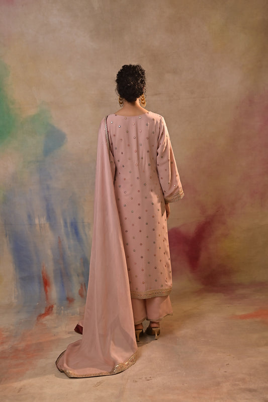 Pink Sharara Set With Embellished Kameez