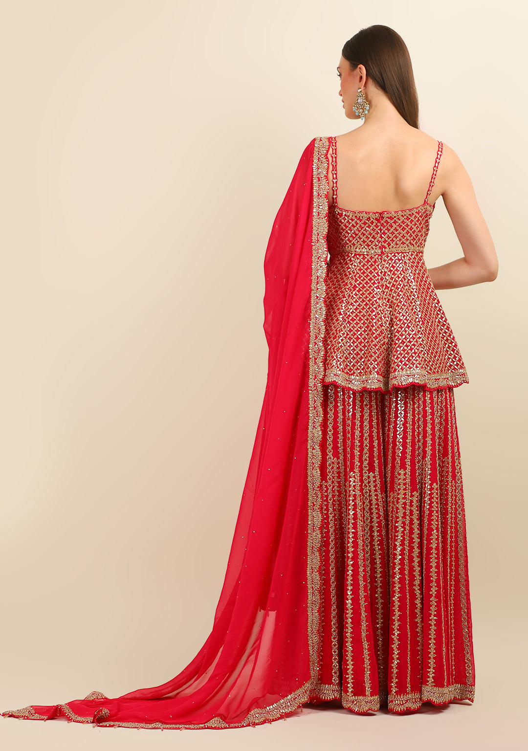 Sharara With Peplum And Dupatta