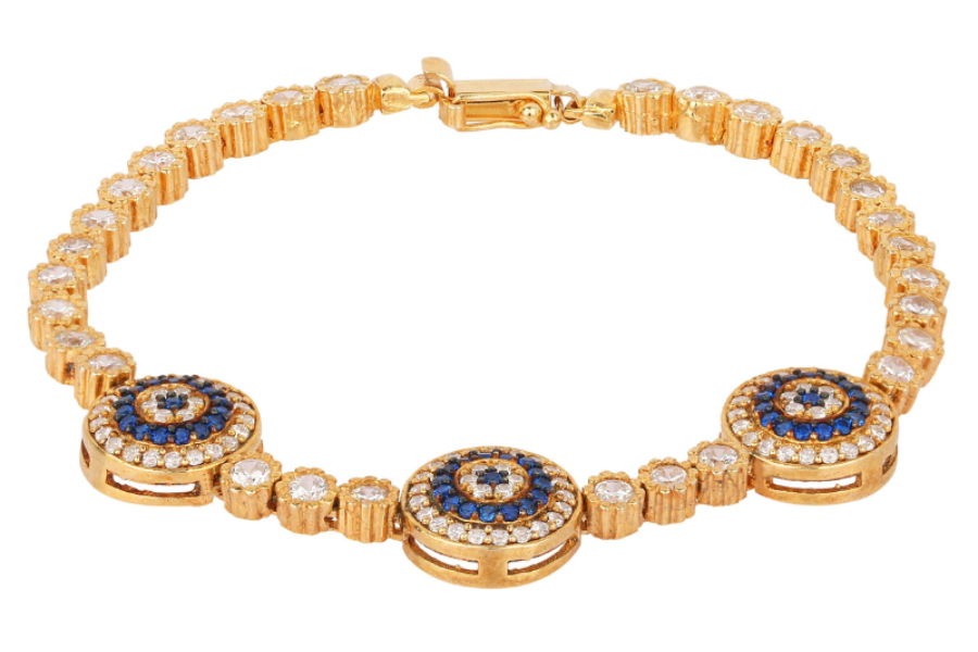 Trinity Evil Eye Tennis Bracelet with Swarovski Crystals & CZ Stones