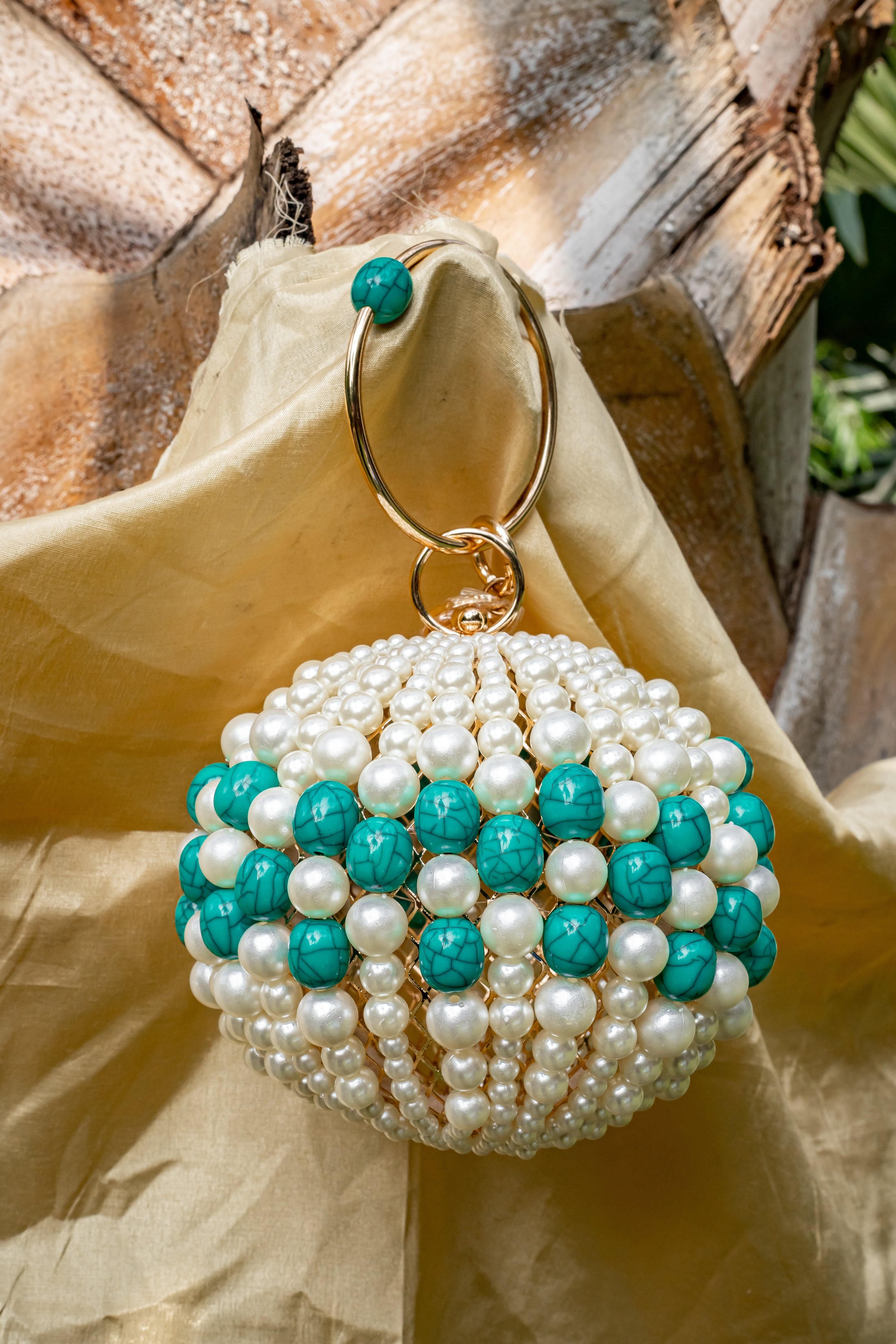 Ball Bag Pearl & Green