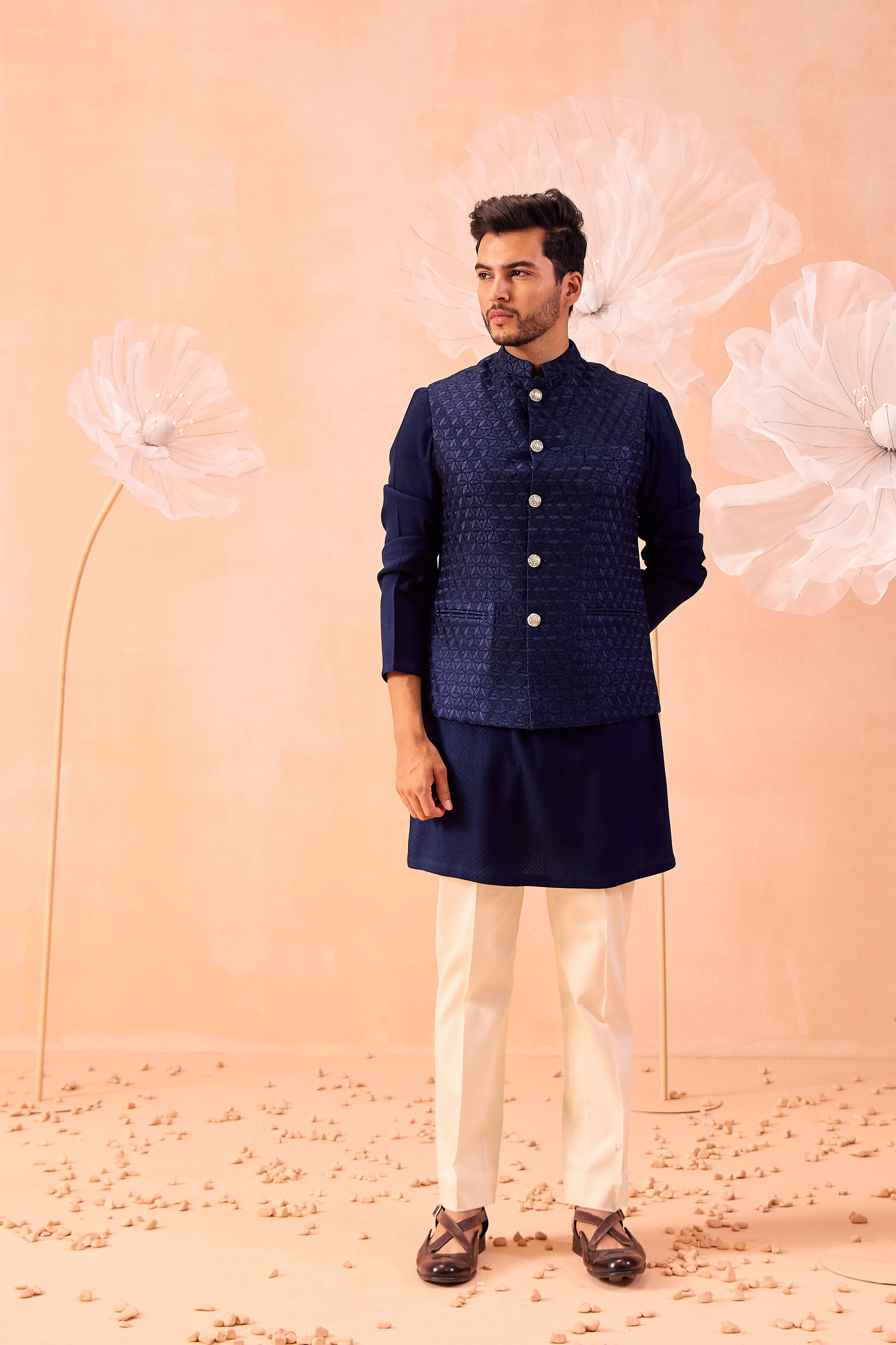 Majestic Floral Nehru Jacket Set