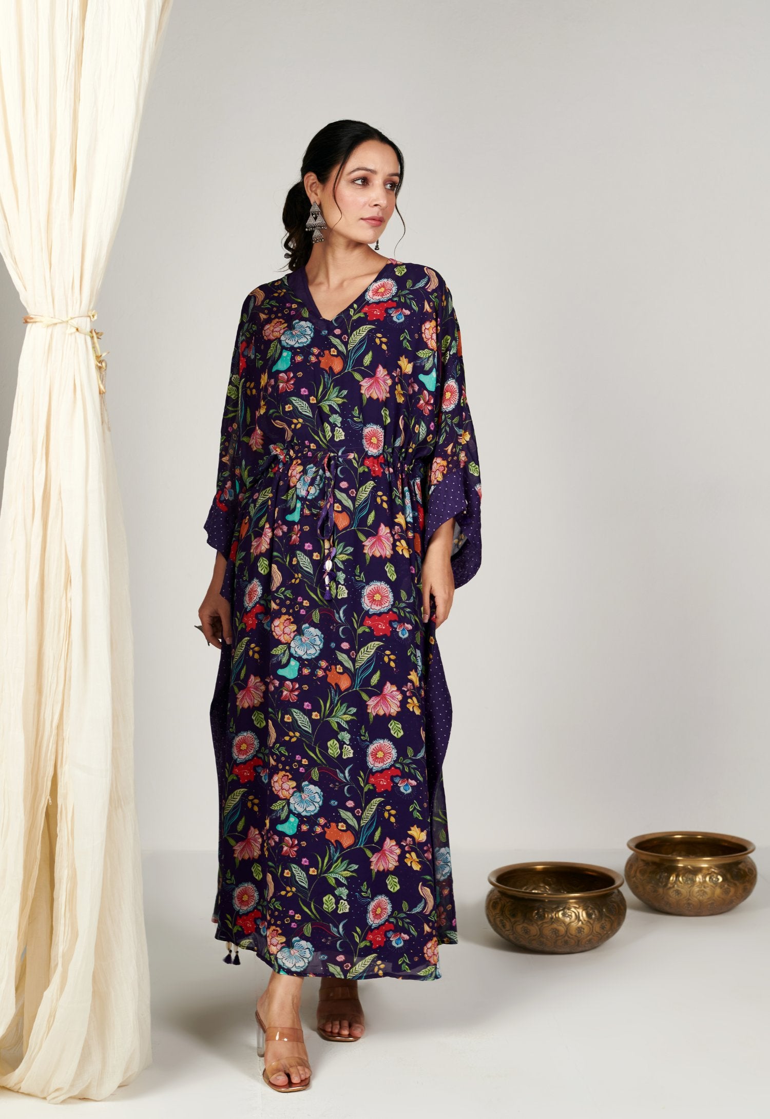 Bagicha deep blue kaftan