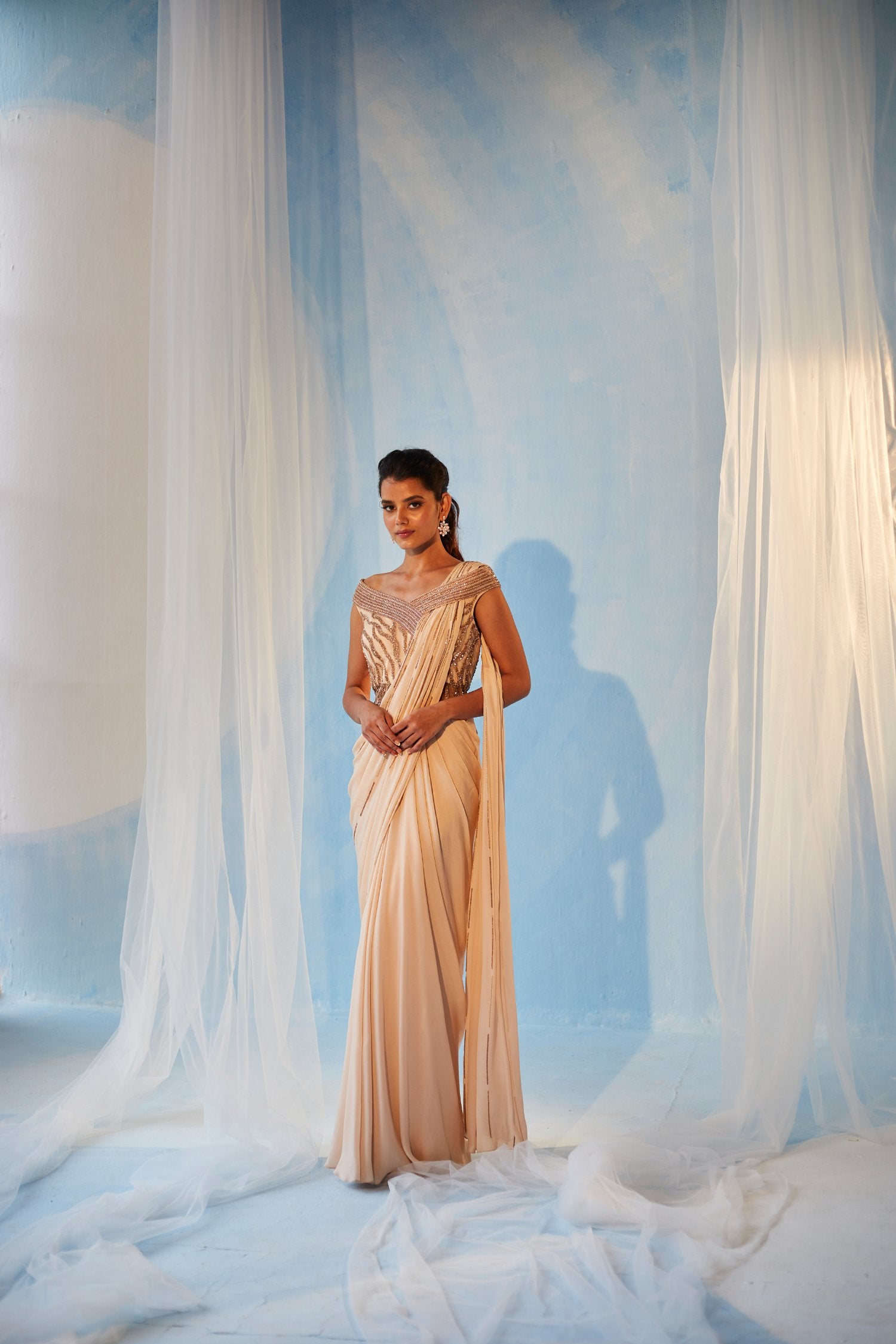 Champagne Saree Gown