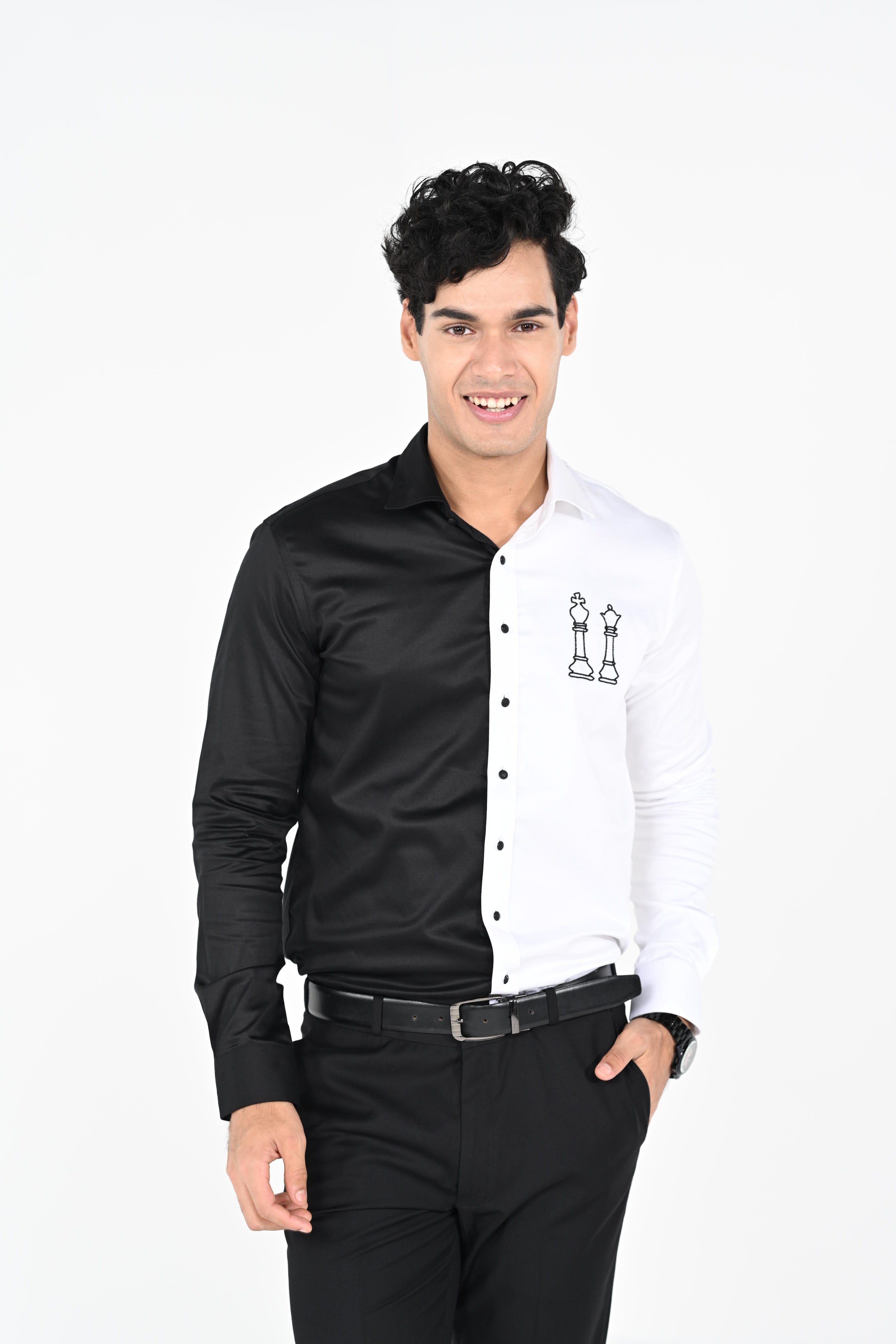 Black And White Chess Shirt