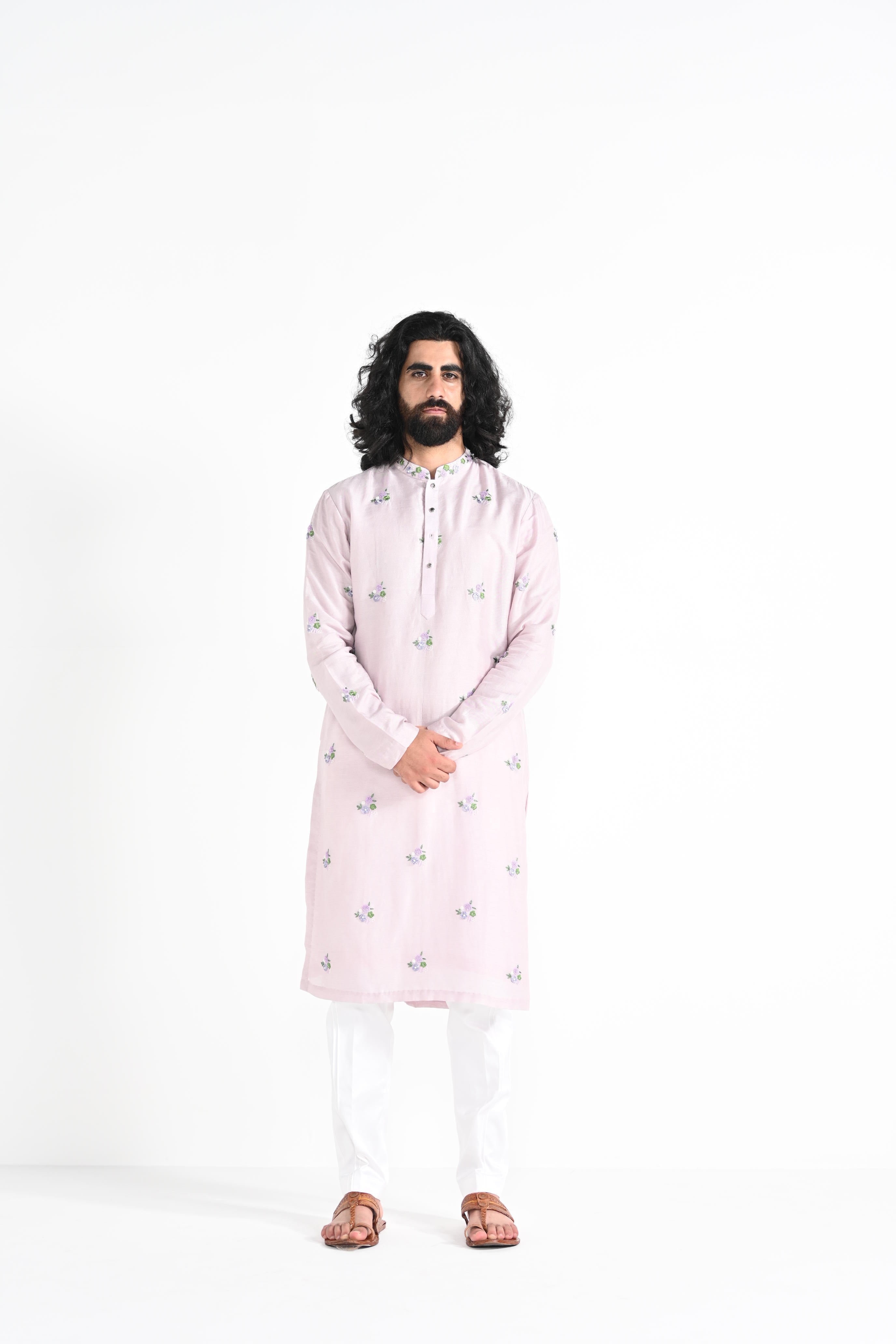 Lilac Work Kurta Set