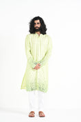 Load image into Gallery viewer, Lime Green Mirror Work Kurta Set
