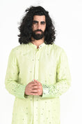 Load image into Gallery viewer, Lime Green Mirror Work Kurta Set
