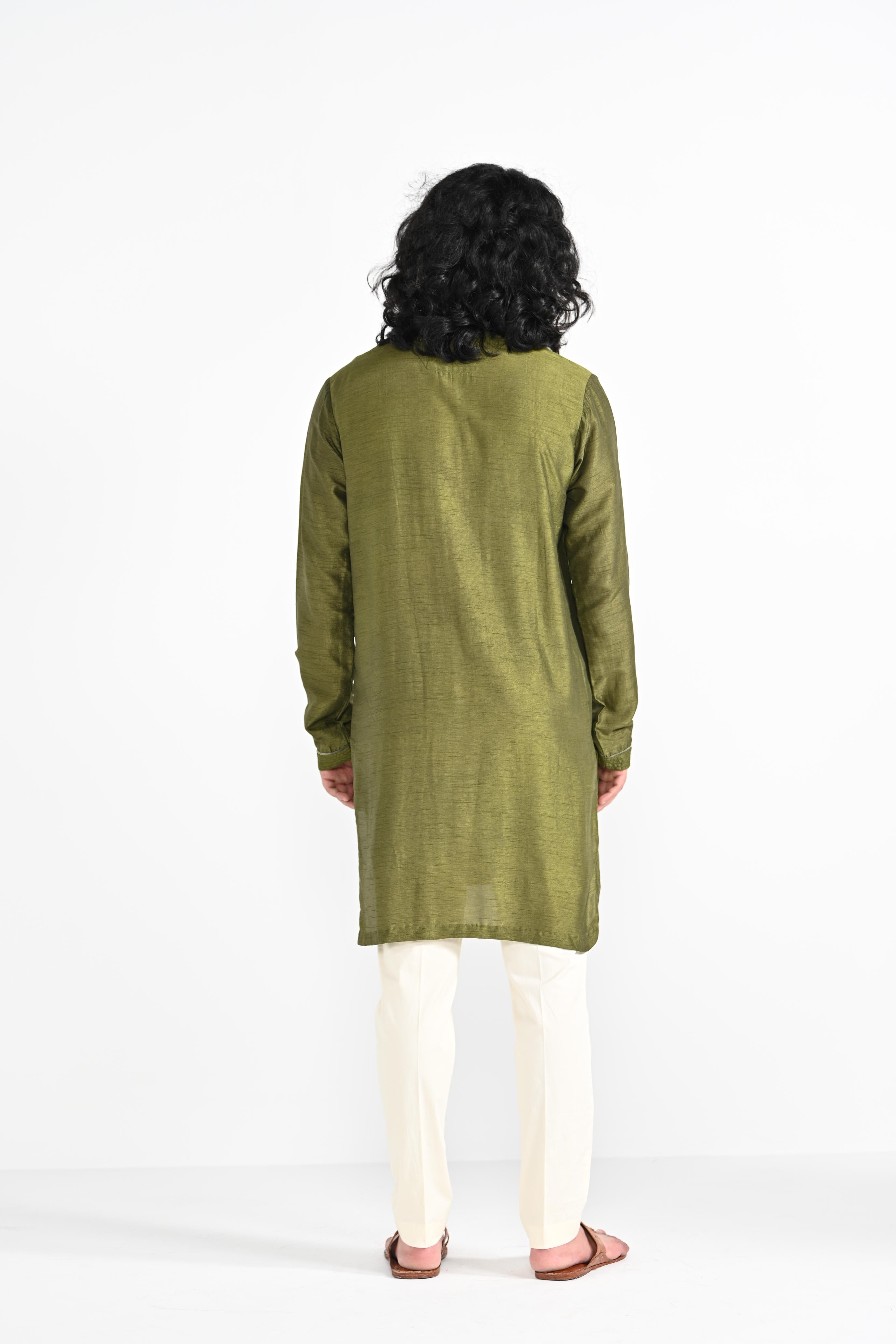 Olive Work Kurta Set