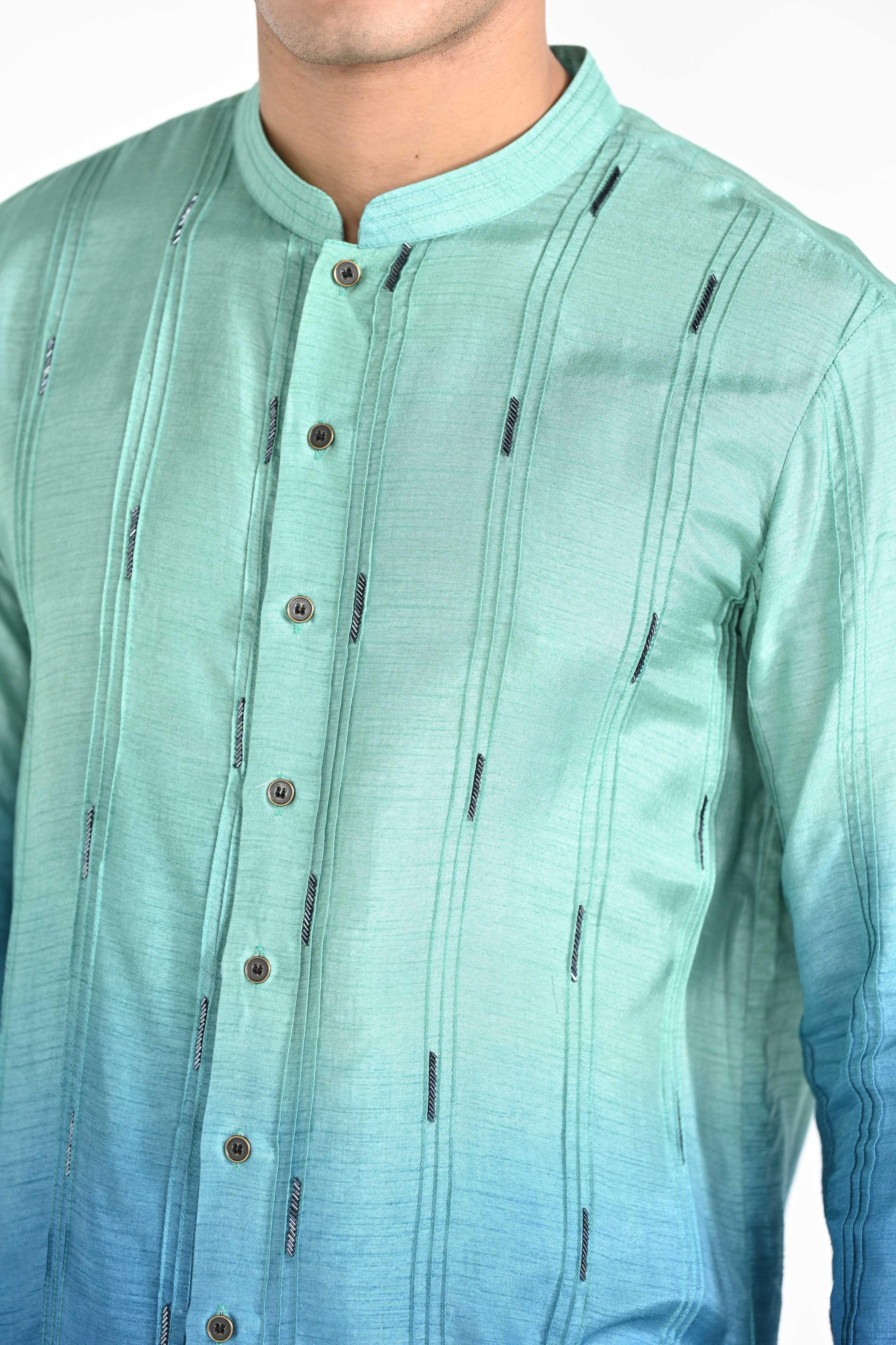 Ocean Ombre Work Kurta Set