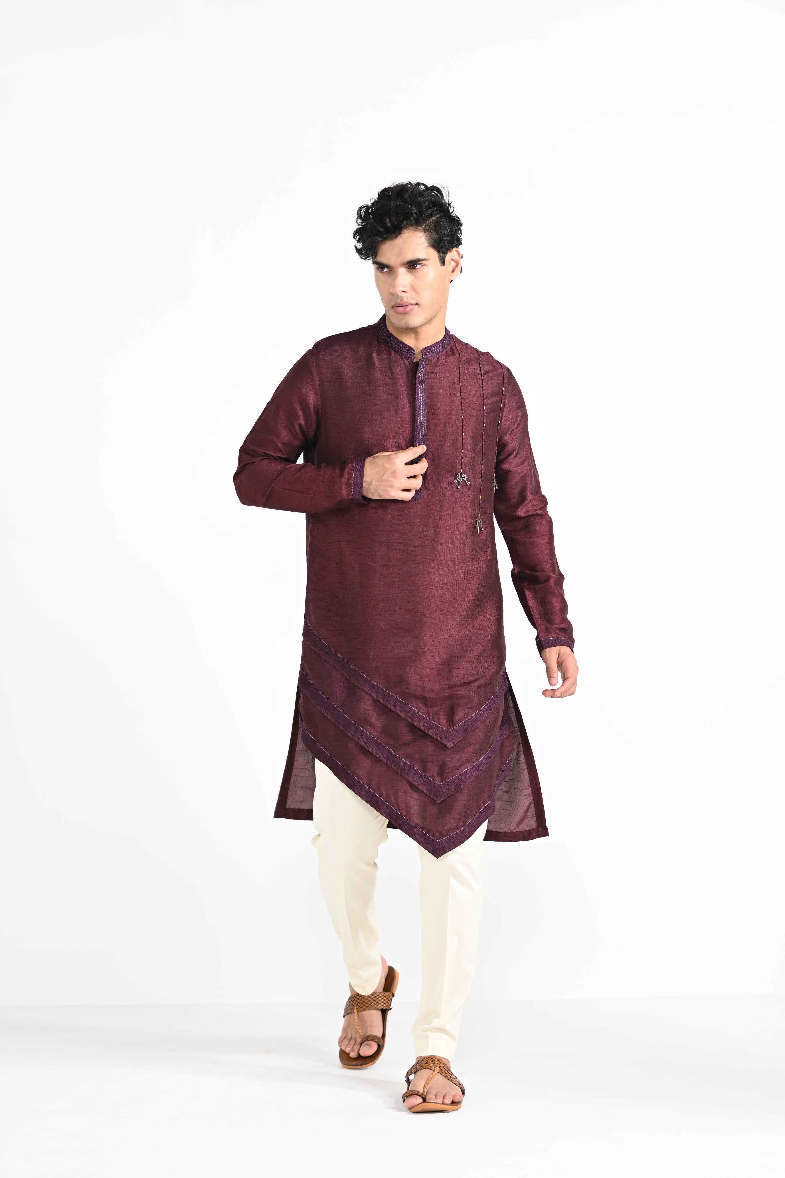 Magenta Purple Work Kurta Set