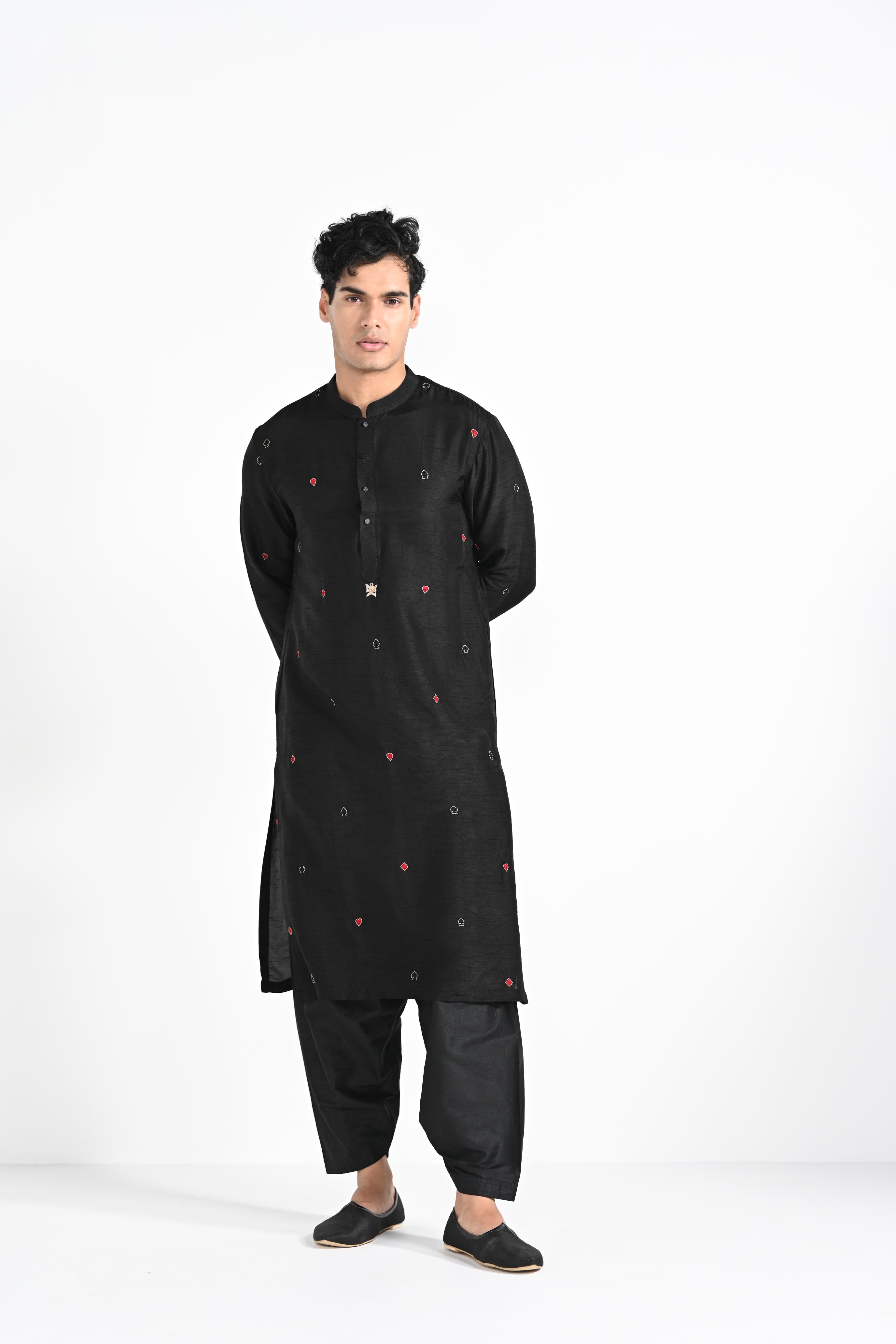 Black Poker 2 Work Kurta Set