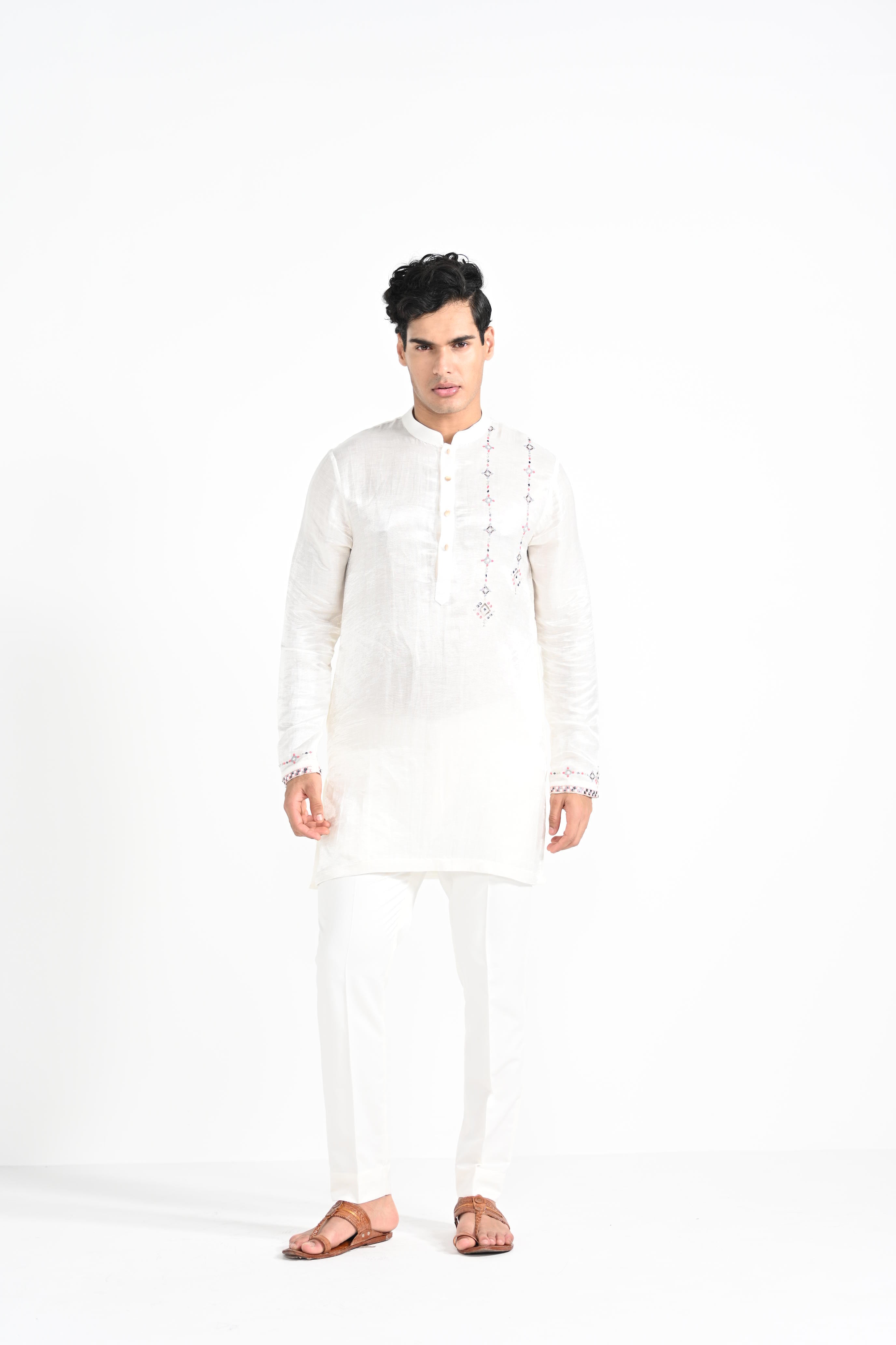 Ivory Phulkari Work Kurta Set