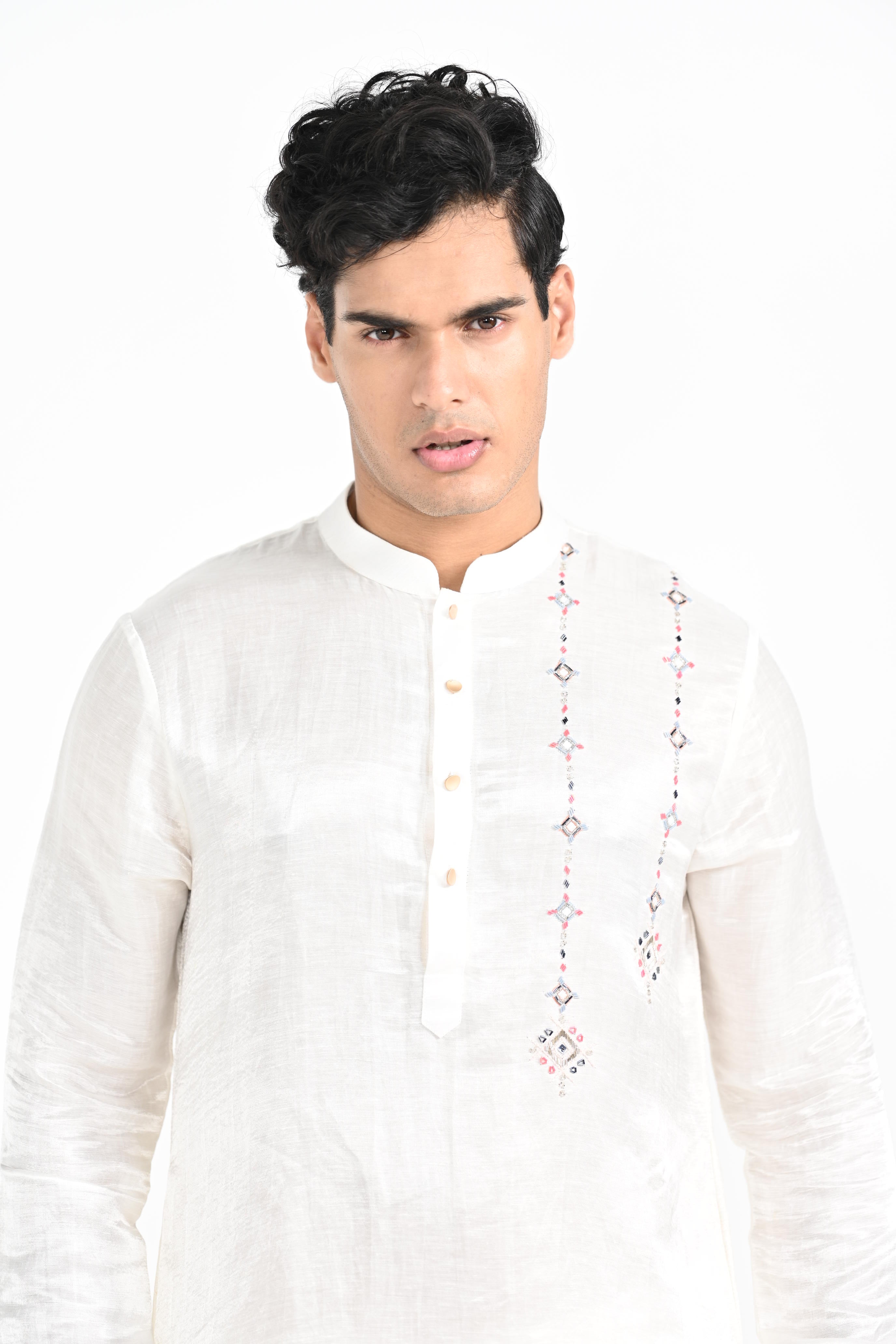 Ivory Phulkari Work Kurta Set