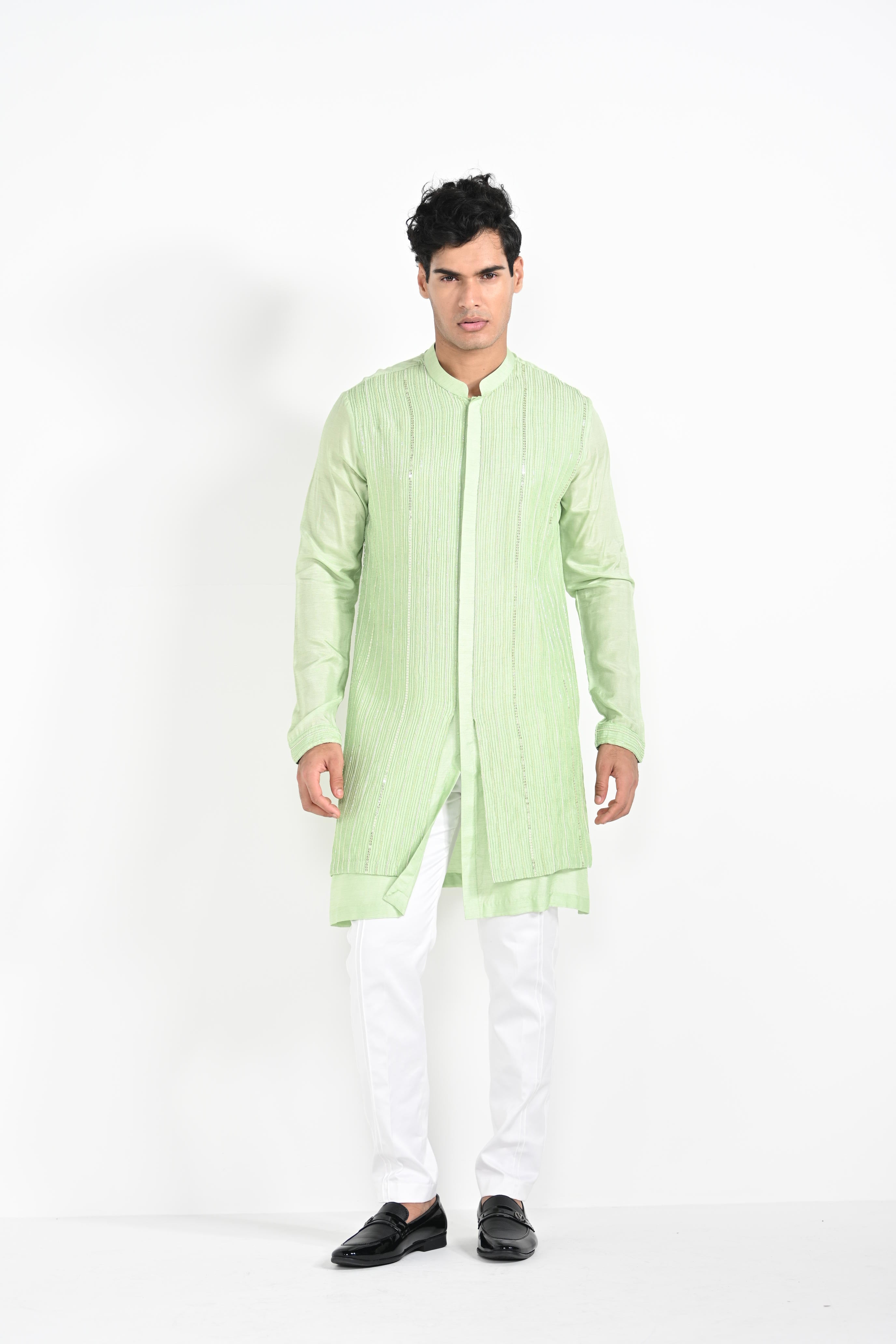 Pistacio Green Work Kurta Set