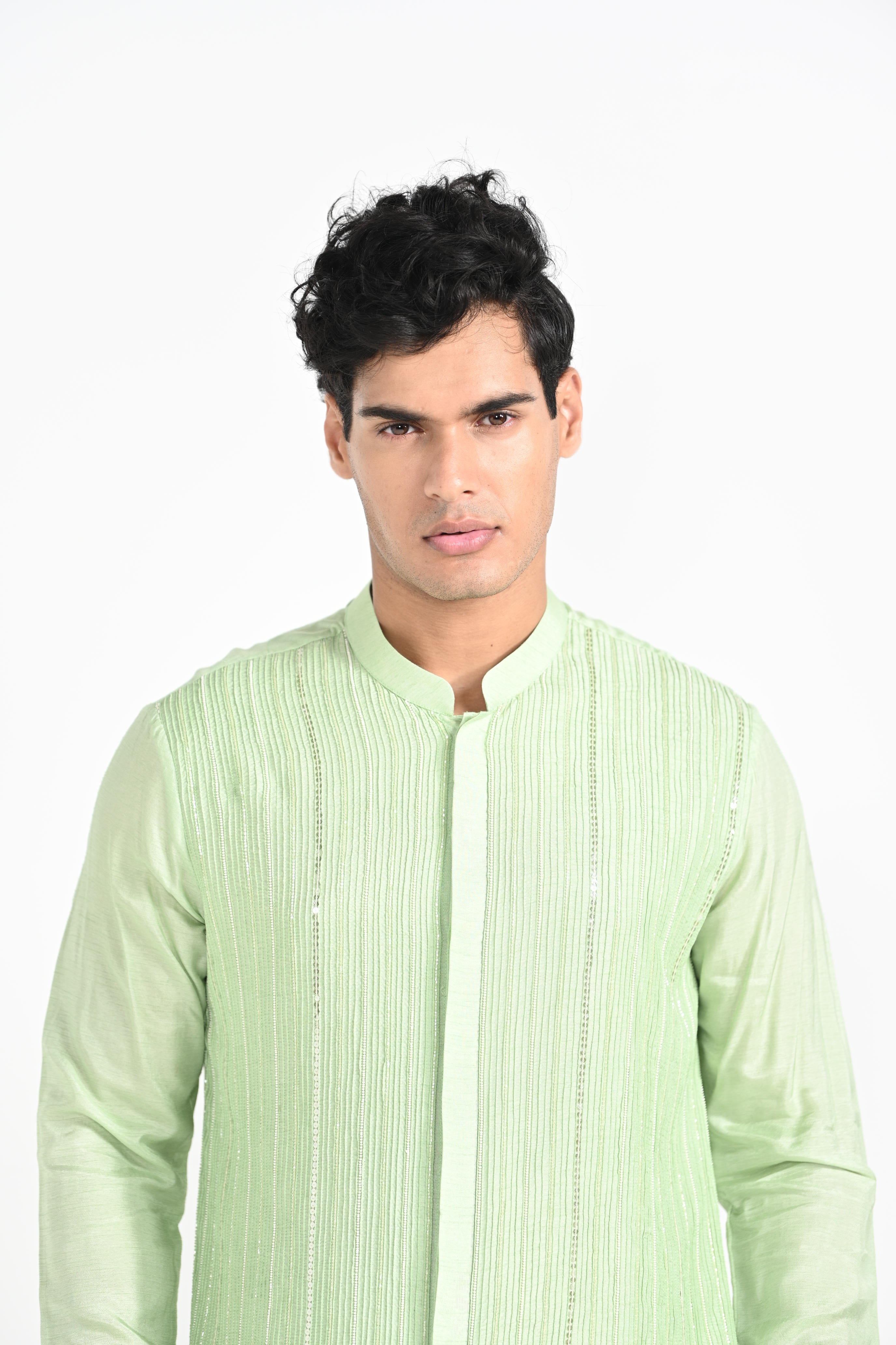 Pistacio Green Work Kurta Set