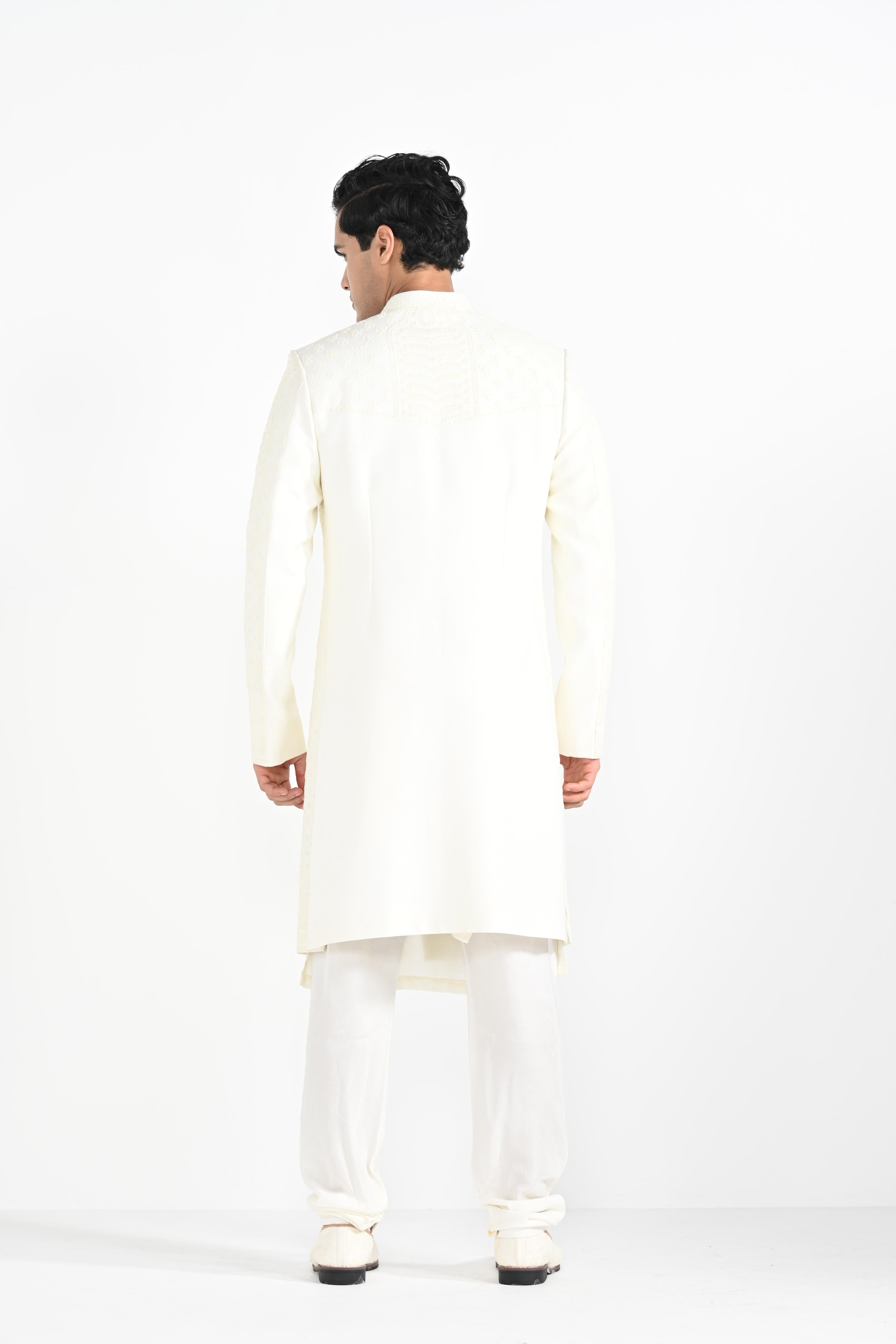 Ivory Dori Work Sherwani Set