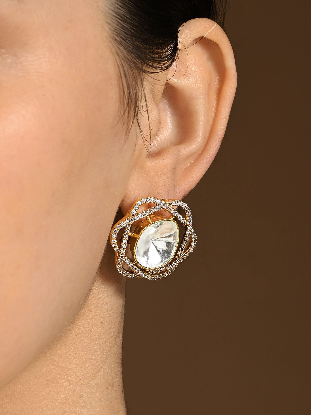 Mesmerizing Polki Stud Earrings