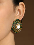 Load image into Gallery viewer, Verdant Polki Stud Earrings
