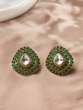 Load image into Gallery viewer, Verdant Polki Stud Earrings
