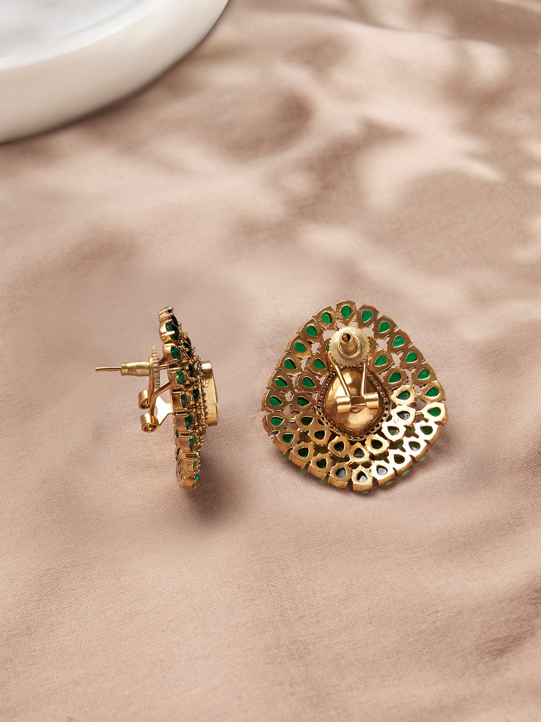 Verdant Polki Stud Earrings