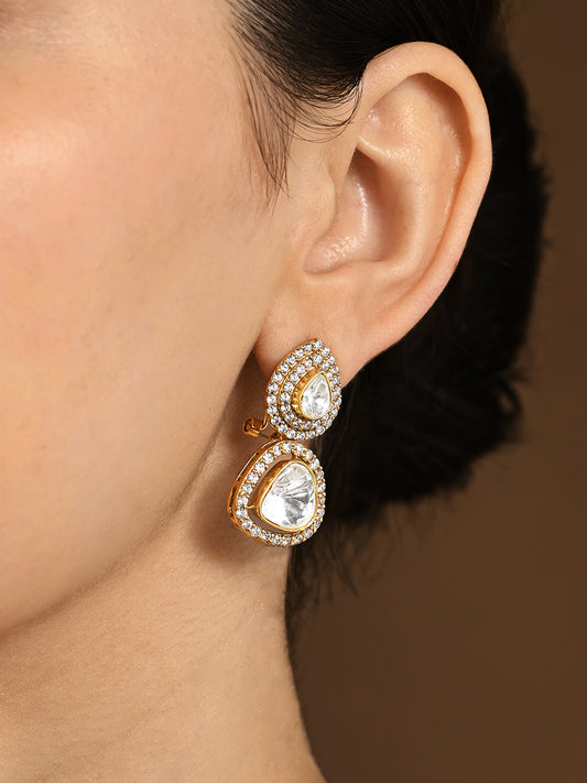 Sparkling Polki Stud Earrings