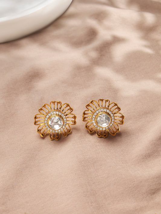 Scintillating Polki Stud Earrings