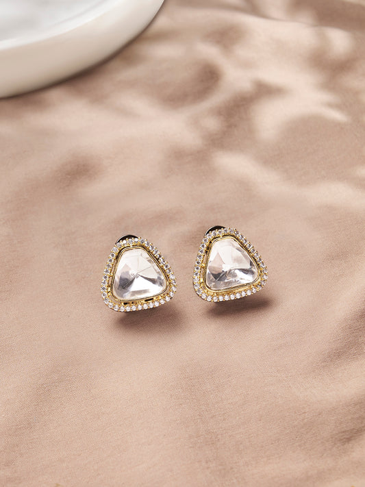 Gleaming Polki Stud Earrings