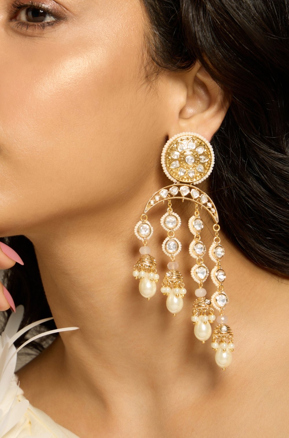 Luminous Pearl Cascade Earring