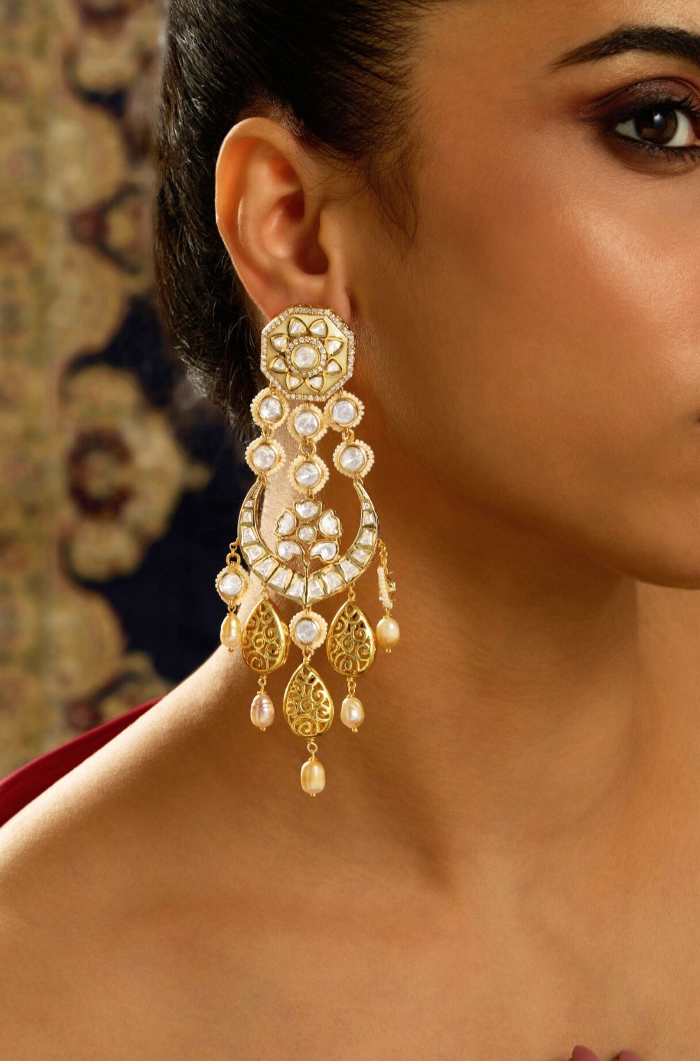 Regal Kundan Gold Chaandbali