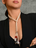 Load image into Gallery viewer, Golden Galore Beaded Scarf Necklace
