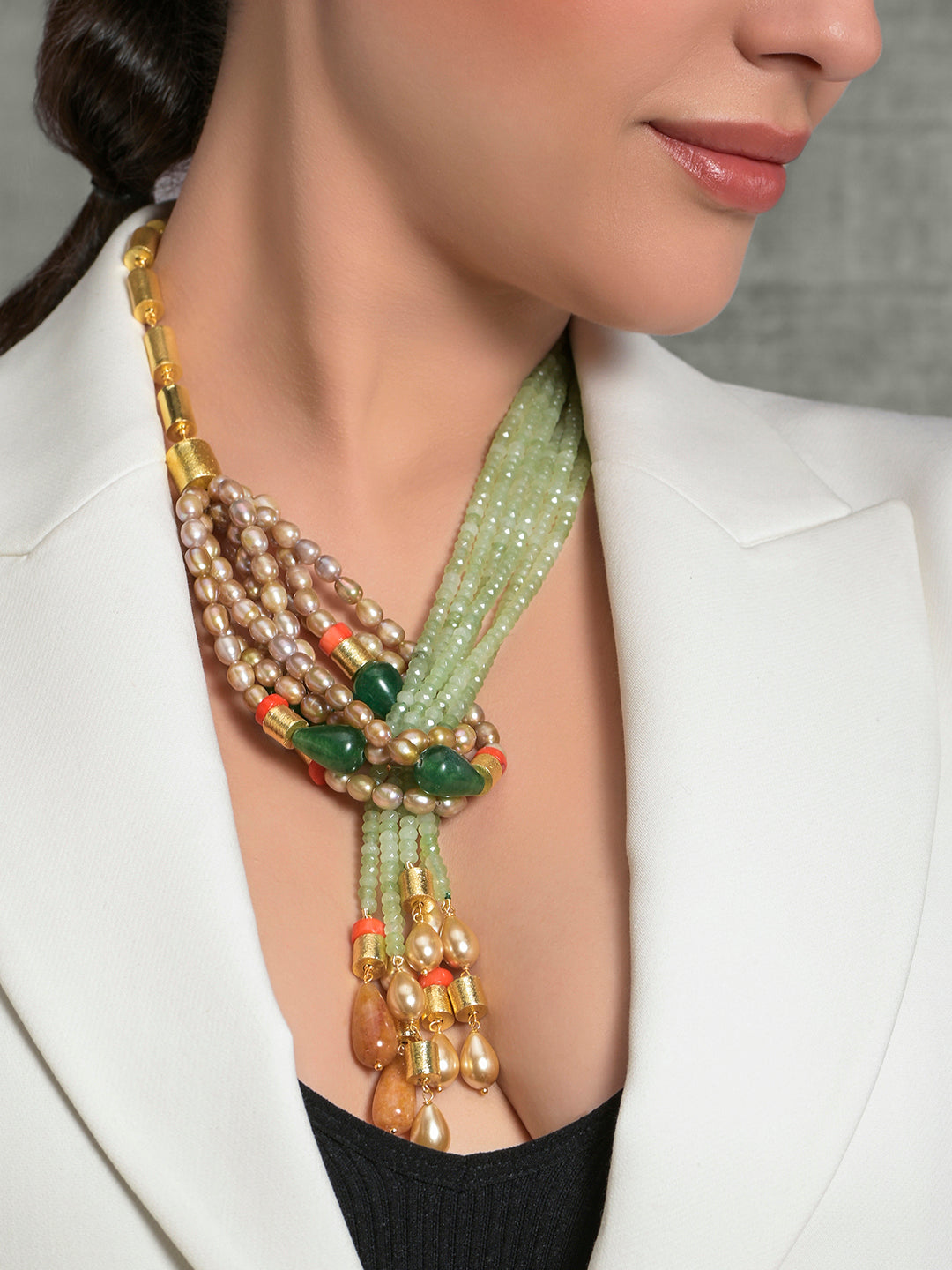 Enchanting Multi-Colour Beaded Scarf Necklace