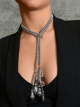 Load image into Gallery viewer, Beauteous Beaded Scarf Necklace In Grey
