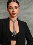 Load image into Gallery viewer, Beauteous Beaded Scarf Necklace In Grey
