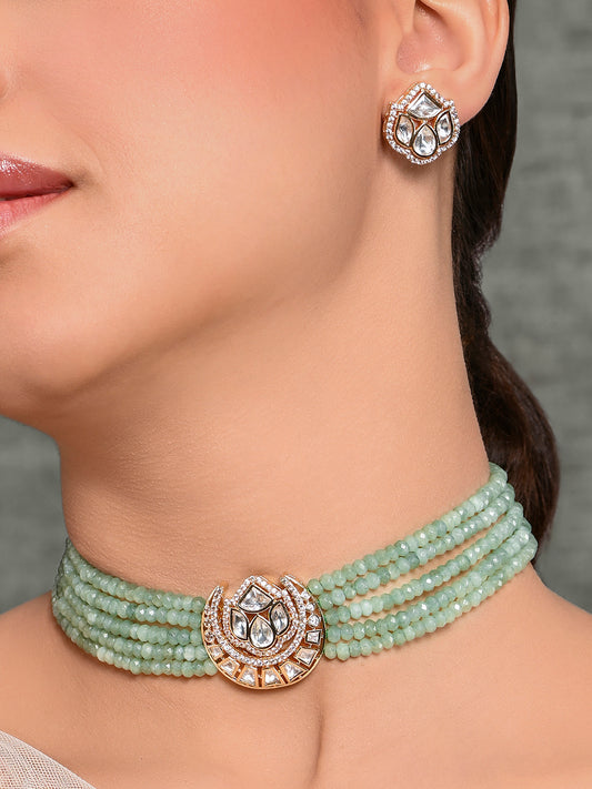 Glitzy Choker With Earrings