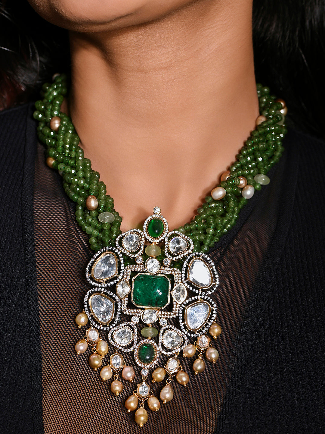 Bedecked Necklace With Earrings