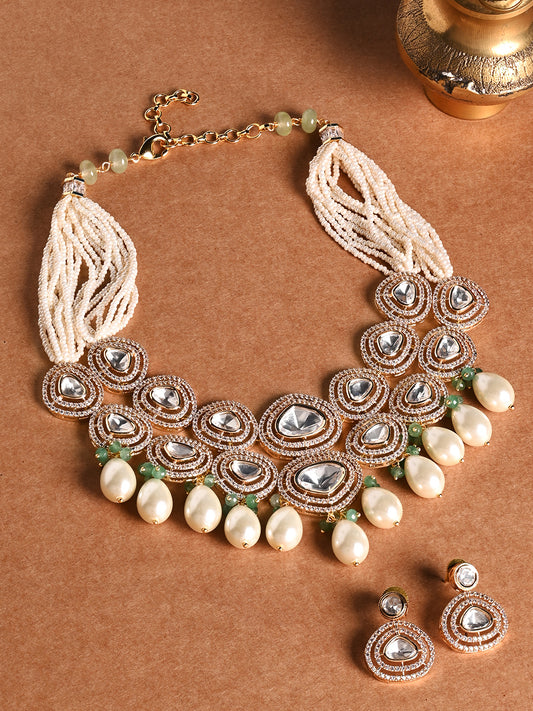 Shimmery Necklace With Earrings