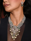 Load image into Gallery viewer, Regal Grey Necklace With Earrings
