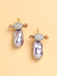 Load image into Gallery viewer, Grey Ladybug Stud Earrings
