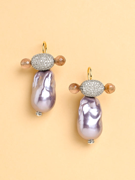 Grey Ladybug Stud Earrings